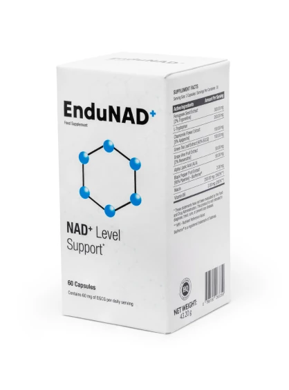 Botella de EnduNAD, vista lateral mostrando detalles del producto